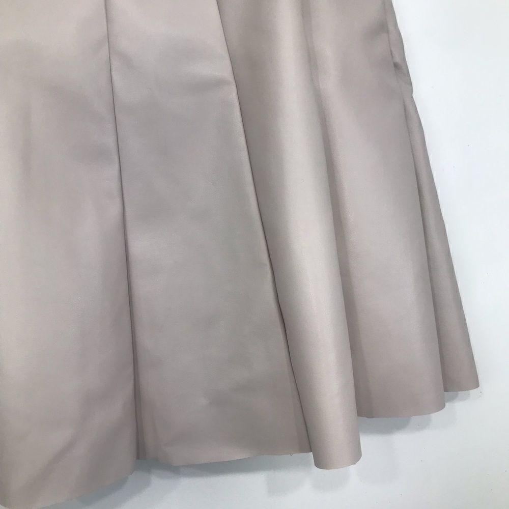 Love Riche Light Taupe Tan Faux Leather Skater Mini Skirt NEW - Picture 5 of 16